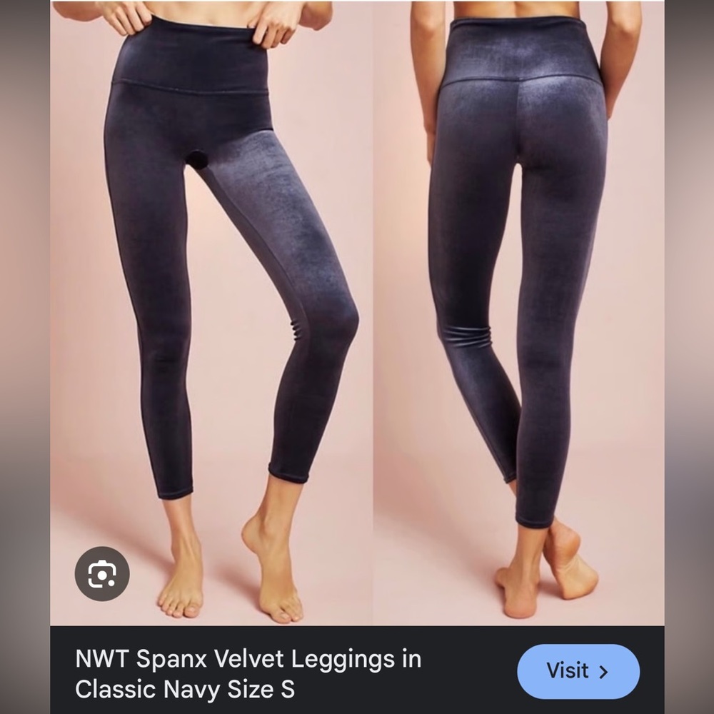 SPANX Classic Navy Velvet Leggings